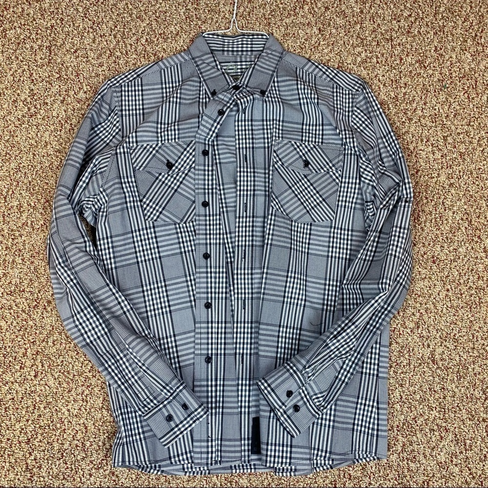 Gray & Black CCS Long Sleeve Button Down Shirt